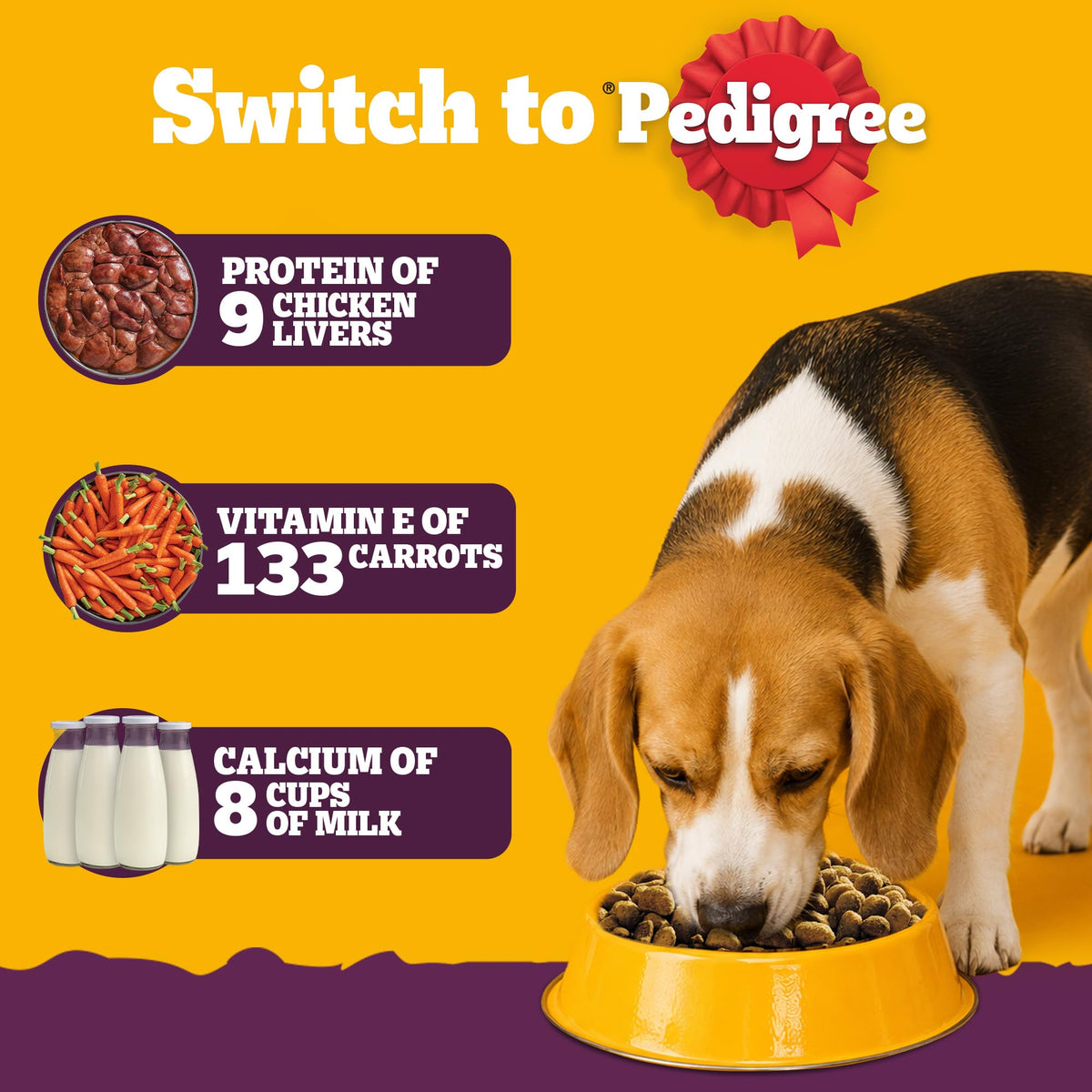 Pedigree Adult Dry Dog Food, New Healthy Belly, 3 kg, Belly Friendly Ingredients, Highly Digestible Proteins, Contains Pumpkin, Sweet Potato, Chicken & Egg, with Prebiotics