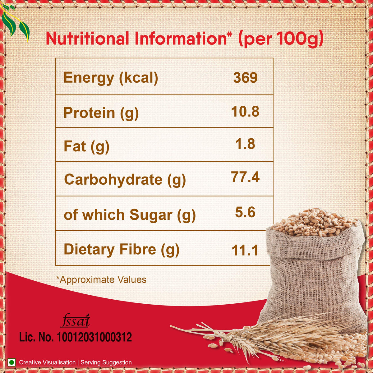Aashirvaad Atta with Multigrains, 1kg pack | High Fibre & High Protein Multigrain Atta | 6 Natural Grains