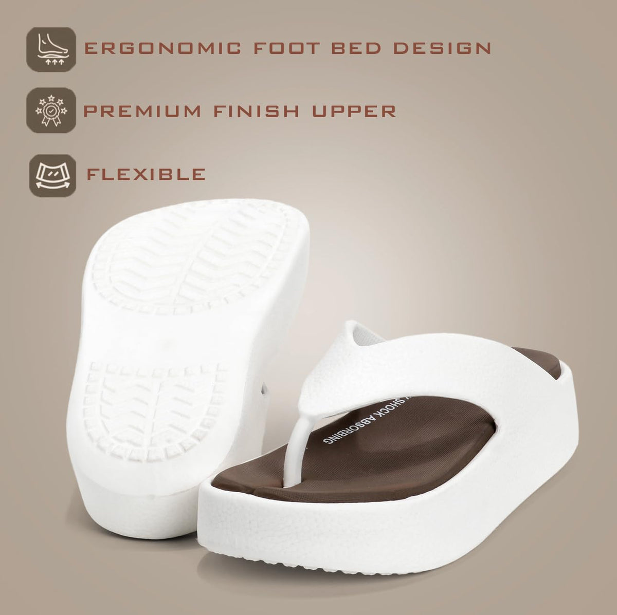 DOCTOR HEALTH SUPER SOFT Women’s Orthopedic Soft Platform Slippers | Ultra-Cushioned Shock Absorbing Footbed | Lightweight Anti-Skid Everyday Wear Comfort Flip Flops for All-Day Support