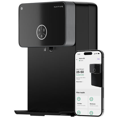 Native M2 Pro Water Purifier by Urban Company | Preset Touch Dispensing + Battery | Smart Real-time Tracking | 10-Stage RO+UV+Copper+Alkaline+Mineraliser | No Service for 2 Years