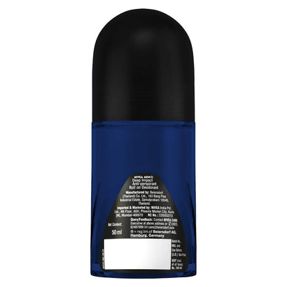 NIVEA MEN Deep Impact Freshness Underarm Roll On Deodorant for Men with Black Carbon | Long Lasting Antiperspirant Roll On for Body Odour Control | Alcohol Free Underarm Deodorant Roll On 50ml