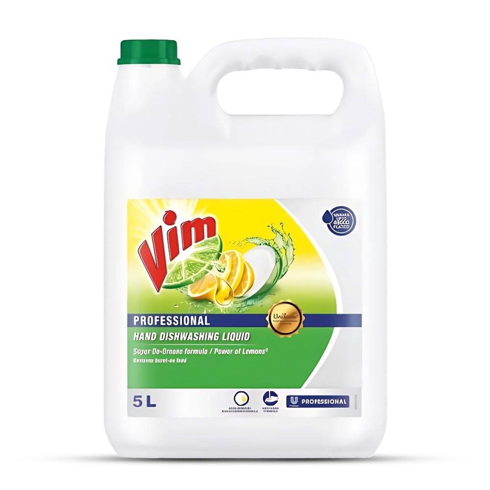 Vim Dishwash Liquid 3 L pouch | Removes 100+ Odours & Grease in 1 wash | With the power of 100 Lemons
