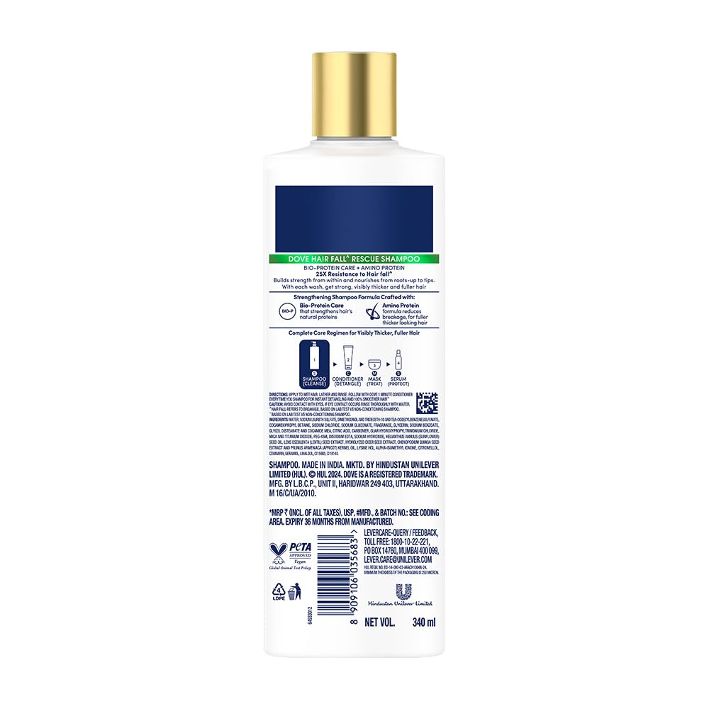 Dove Hair Fall Rescue Shampoo 1 L|| For Damaged Hair|| Hair Fall Control for Thicker Hair - Mild Daily Anti Hair Fall Shampoo for Men & Women
