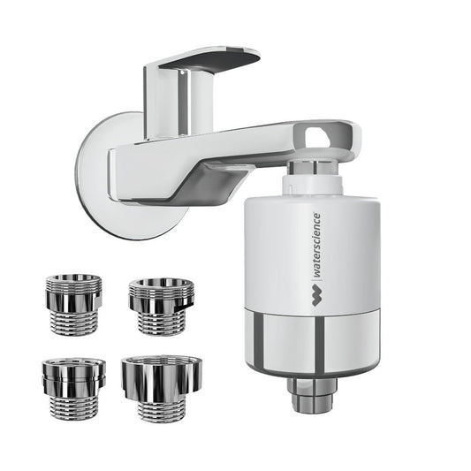 WaterScience CLEO Hard Water Softener for Tap and Shower | Hard Water Filter for Tap | shower filter for bathroom | with Set of Metal Adaptors - CLEO-SFU-423