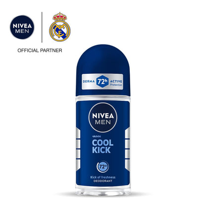NIVEA MEN Deep Impact Freshness Underarm Roll On Deodorant for Men with Black Carbon | Long Lasting Antiperspirant Roll On for Body Odour Control | Alcohol Free Underarm Deodorant Roll On 50ml