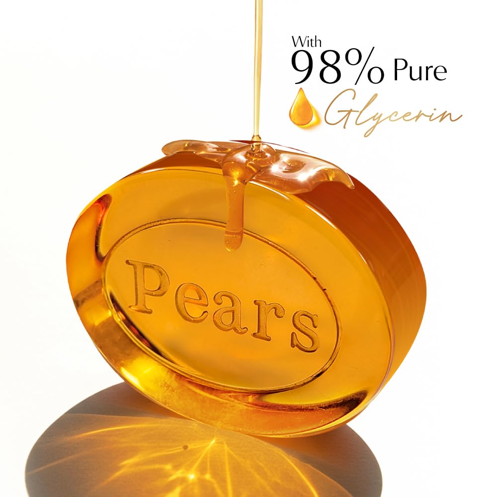 Pears Original Glycerin Soap Bar - Pure & Gentle Glow | With 98% Pure Glycerin | For Hydration & Glow | With Plant Based Cleanser for Skin & Body | Paraben-free | 125gms x 8