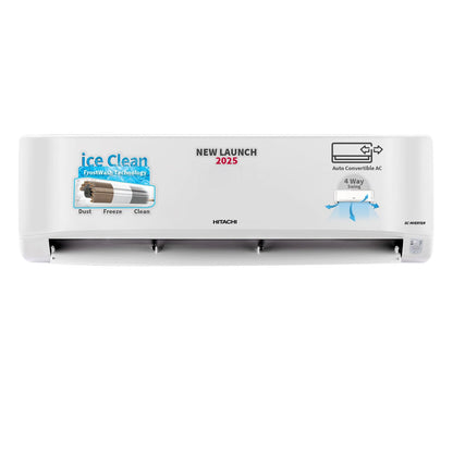 Hitachi 1.5 Ton 3 Star, New Star rated, Heavy Duty Smart Inverter Split AC (Copper, Wi-Fi, Long air throw, Smart View Display, ice Clean, Hybrid Convertible, Anti-Bacterial Mesh Filter,RAS.Y319PCDISL, White)