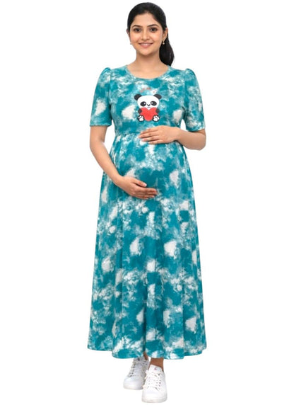 Women's Maternity Feeding Maxi zipless,Lounge wear, zipless Feeding Nightdress,Nursing Maxi Dress,Cotton Kaftan Nighty,Feeding Cotton Nighty