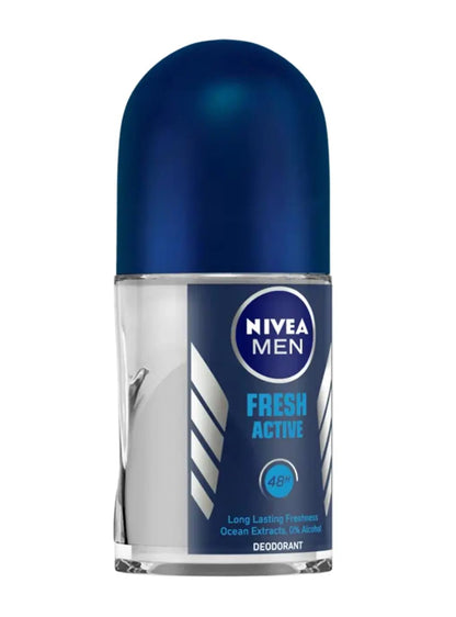 NIVEA MEN Deep Impact Freshness Underarm Roll On Deodorant for Men with Black Carbon | Long Lasting Antiperspirant Roll On for Body Odour Control | Alcohol Free Underarm Deodorant Roll On 50ml