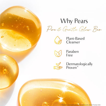 Pears Original Glycerin Soap Bar - Pure & Gentle Glow | With 98% Pure Glycerin | For Hydration & Glow | With Plant Based Cleanser for Skin & Body | Paraben-free | 125gms x 8