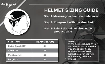 Vega Crux ISI Certified Flip-Up Helmet for Men and Women with Clear Visor(Black, Size:L)