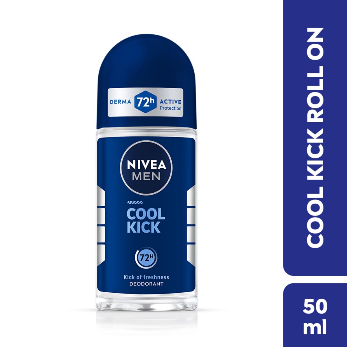 NIVEA MEN Deep Impact Freshness Underarm Roll On Deodorant for Men with Black Carbon | Long Lasting Antiperspirant Roll On for Body Odour Control | Alcohol Free Underarm Deodorant Roll On 50ml