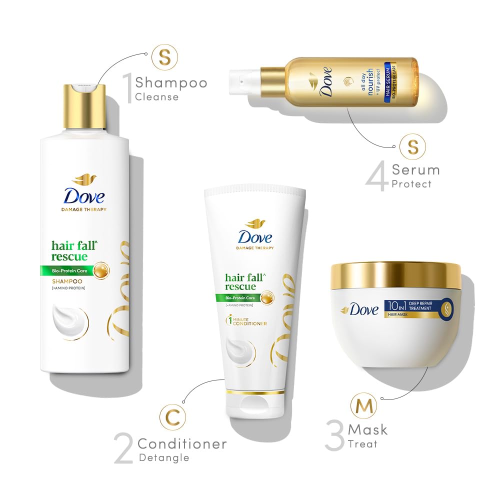 Dove Hair Fall Rescue Shampoo 1 L|| For Damaged Hair|| Hair Fall Control for Thicker Hair - Mild Daily Anti Hair Fall Shampoo for Men & Women