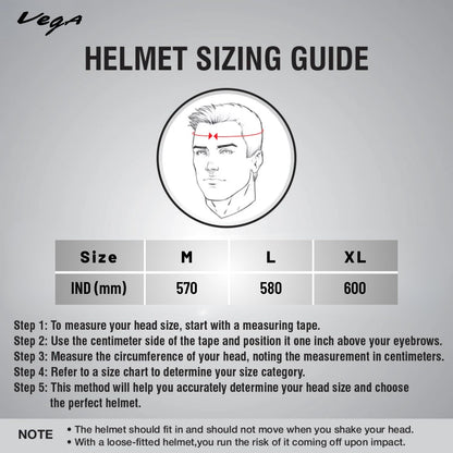 Vega Crux ISI Certified Flip-Up Helmet for Men and Women with Clear Visor(Black, Size:L)