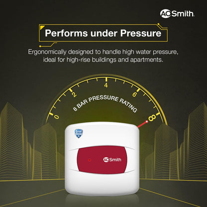 AO Smith Geyser 25 Litre 5 Star Rating (BEE) | Powerful 2KW Heating | Storage Water Heater With 2X Corrosion Resistant Blue Diamond Glass Tank | Warranty: 5 Yr Tank, 2 Yr Comprehensive | HSE-SHS-025