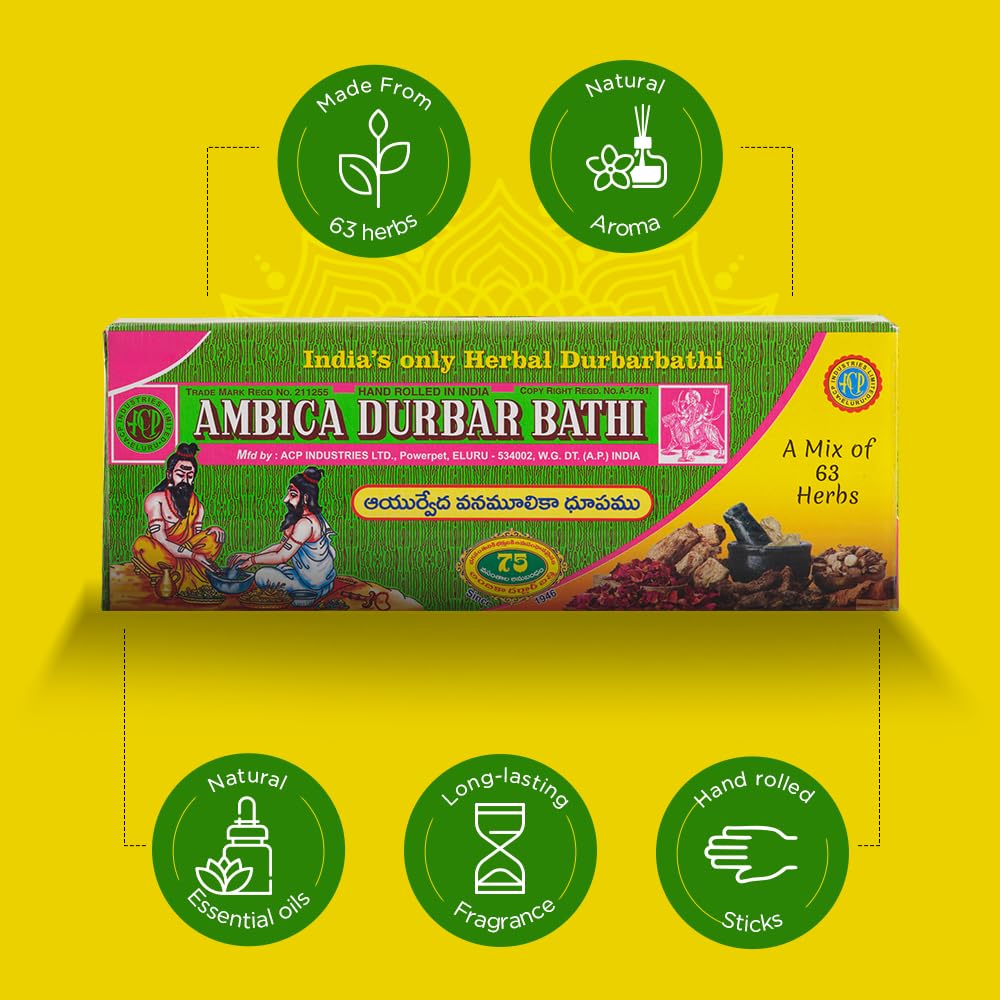 Ambica Durbar Bathi | Made with 63 Sacred Herbs | 210 g, Pack of 2