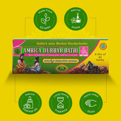 Ambica Durbar Bathi | Made with 63 Sacred Herbs | 210 g, Pack of 2
