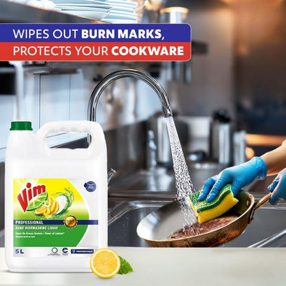 Vim Dishwash Liquid 3 L pouch | Removes 100+ Odours & Grease in 1 wash | With the power of 100 Lemons