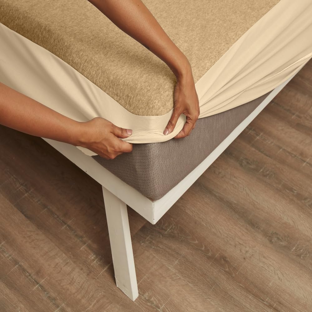 Wakefit Water Proof Terry Cotton Mattress Protector | Grey | Machine Washable | Super Soft | Fits Mattress Upto 10 inches