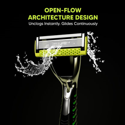 LetsShave Pro 7 Max Razor Cartridges For Men | World's First & Only 7-Blade Shaving Razor With Precision Blades & Honey Comb Guard Bar | Argan Oil, Aloe & Vitamin E - 4 Count