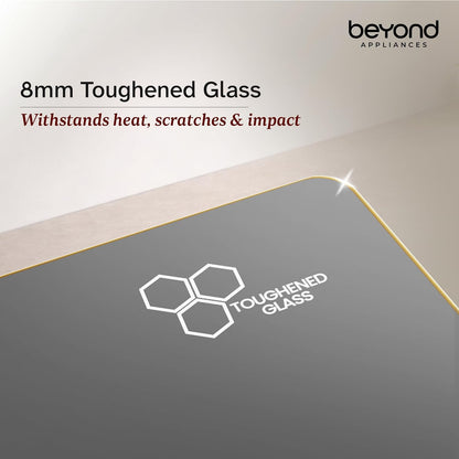 Beyond Appliances Altair 4 Burner Smart Glass Hobtop Gas Stove | Auto Ignition | Digital Timer | Flame Failure Device | Jumbo Burner | Toughened Glass | LPG & PNG Compatible