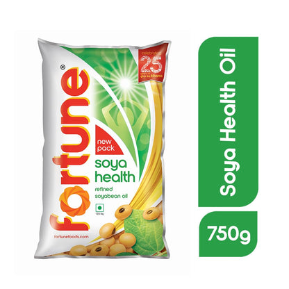 Fortune Soya Health Refined Soyabean Oil, 750g, Fortified with Vitamins A and D