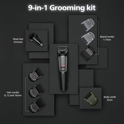 Philips India's No.1 Men's Trimmer* | One stroke beard trimming | All-in-One Grooming Kit- Face, Hair, Body | Ear/Nose attachment | Safe for Sensitive Skin | 60 mins runtime | 5yr warranty* | MG3927