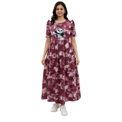 Women's Maternity Feeding Maxi zipless,Lounge wear, zipless Feeding Nightdress,Nursing Maxi Dress,Cotton Kaftan Nighty,Feeding Cotton Nighty