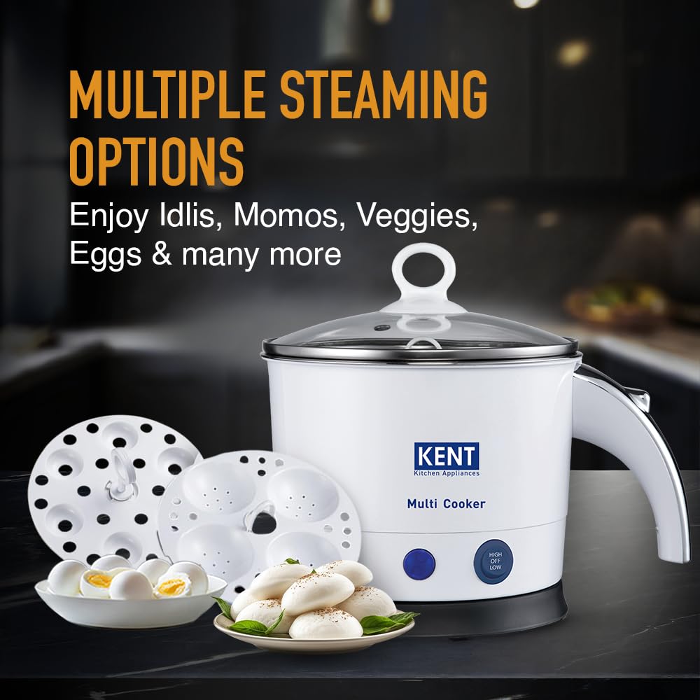KENT Super Egg Boiler | 3 Boiling Modes | Stainless Steel Body and Heating Plate | 6 Eggs at a Time | Automatic Turn-Off | Silver