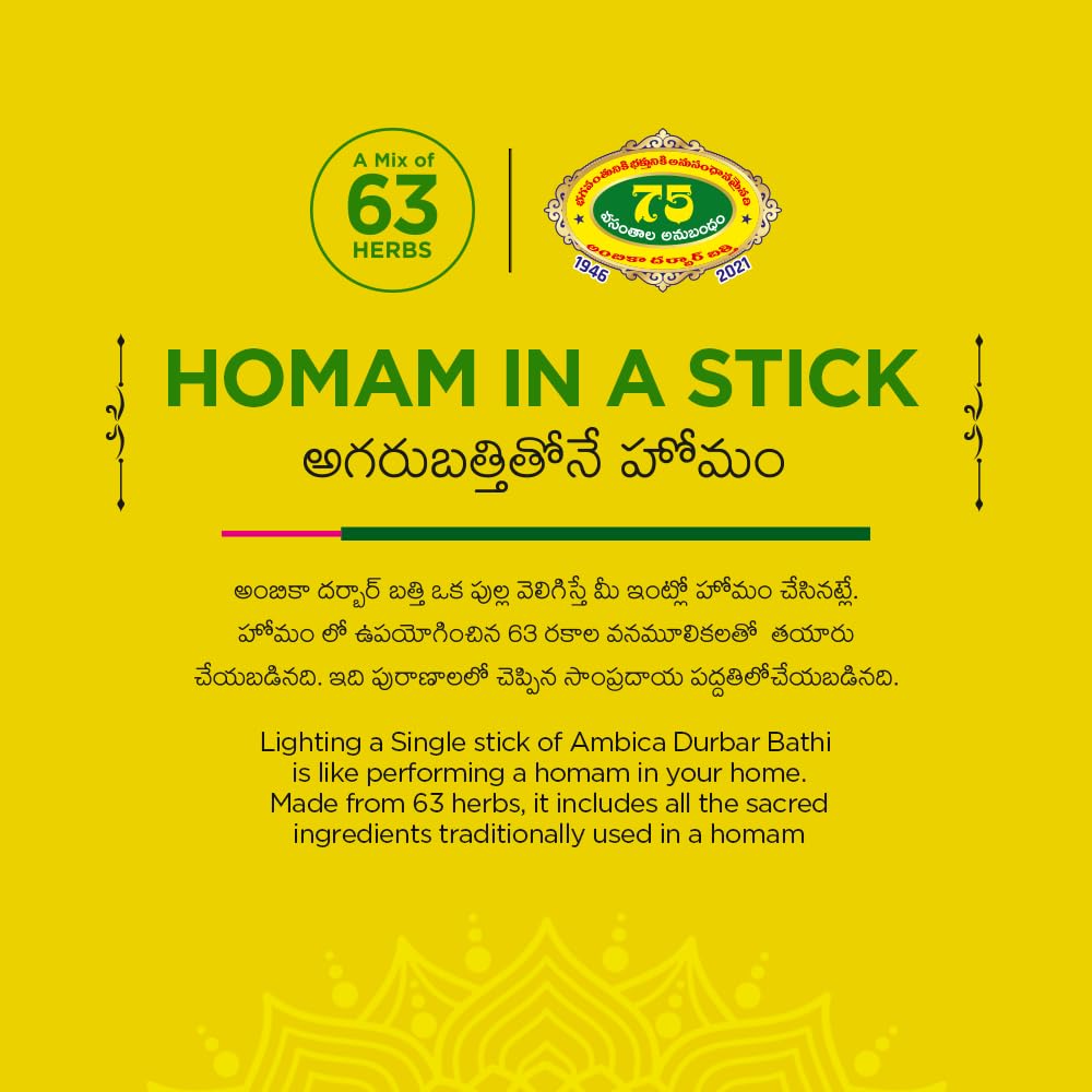 Ambica Durbar Bathi | Made with 63 Sacred Herbs | 210 g, Pack of 2