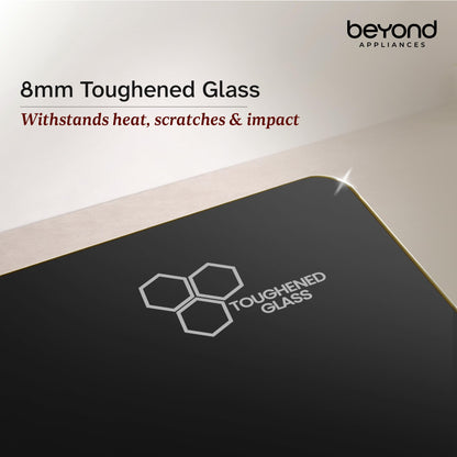 Beyond Appliances Altair 4 Burner Smart Glass Hobtop Gas Stove | Auto Ignition | Digital Timer | Flame Failure Device | Jumbo Burner | Toughened Glass | LPG & PNG Compatible