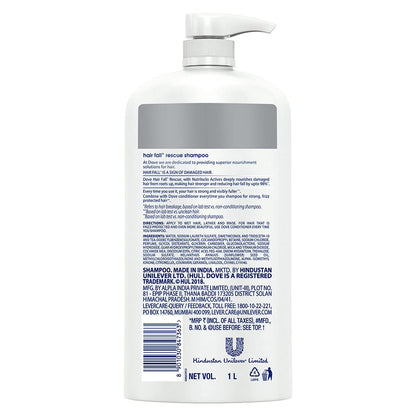 Dove Hair Fall Rescue Shampoo 1 L|| For Damaged Hair|| Hair Fall Control for Thicker Hair - Mild Daily Anti Hair Fall Shampoo for Men & Women