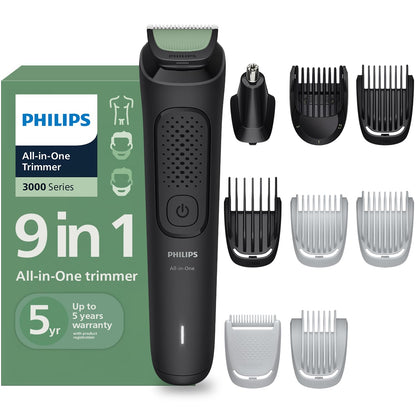 Philips India's No.1 Men's Trimmer* | One stroke beard trimming | All-in-One Grooming Kit- Face, Hair, Body | Ear/Nose attachment | Safe for Sensitive Skin | 60 mins runtime | 5yr warranty* | MG3927