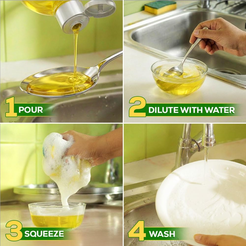 Vim Dishwash Liquid 3 L pouch | Removes 100+ Odours & Grease in 1 wash | With the power of 100 Lemons