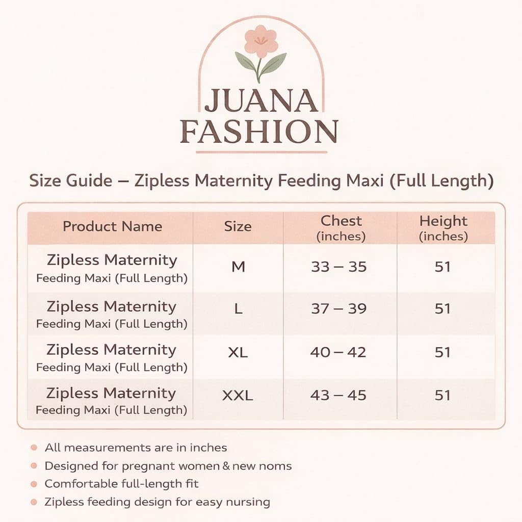 Women's Maternity Feeding Maxi zipless,Lounge wear, zipless Feeding Nightdress,Nursing Maxi Dress,Cotton Kaftan Nighty,Feeding Cotton Nighty