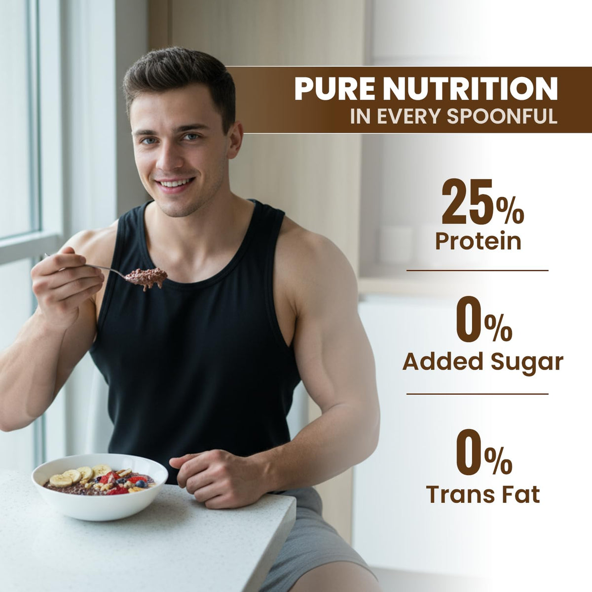Pintola 26g High Protein Dark Chocolate Oats 1kg, No Refined Sugar, with Almonds, Raisins, Pumpkin & Chia Seeds, 9.6g Fibre, Rolled Oats for Weight management, Breakfast Cereals