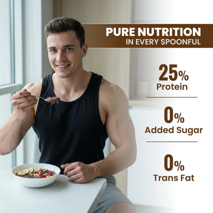 Pintola 26g High Protein Dark Chocolate Oats 1kg, No Refined Sugar, with Almonds, Raisins, Pumpkin & Chia Seeds, 9.6g Fibre, Rolled Oats for Weight management, Breakfast Cereals