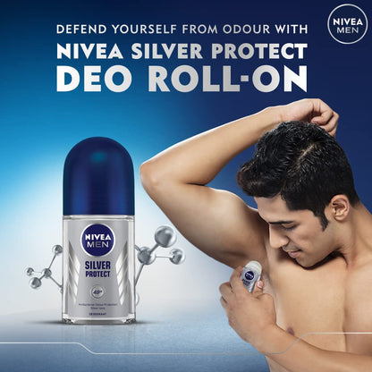 NIVEA MEN Deep Impact Freshness Underarm Roll On Deodorant for Men with Black Carbon | Long Lasting Antiperspirant Roll On for Body Odour Control | Alcohol Free Underarm Deodorant Roll On 50ml