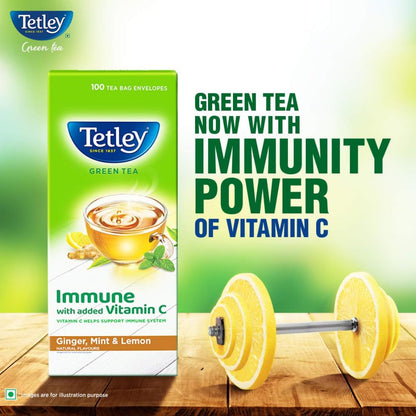 Tetley Green Tea, Ginger, Mint and Lemon, 100 Tea Bags