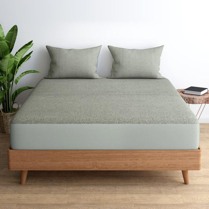 Wakefit Water Proof Terry Cotton Mattress Protector | Grey | Machine Washable | Super Soft | Fits Mattress Upto 10 inches