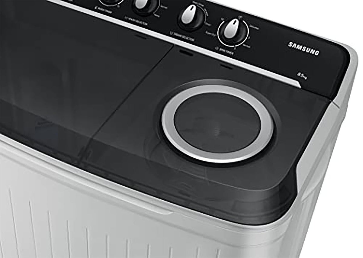 Samsung 10.5 kg, 5 star, Semi-Automatic Top Load Washing Machine (WT10C4260GG/TL, Air Turbo Drying, Light Gray,)