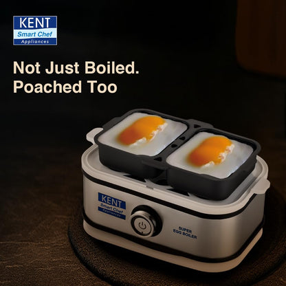 KENT Super Egg Boiler | 3 Boiling Modes | Stainless Steel Body and Heating Plate | 6 Eggs at a Time | Automatic Turn-Off | Silver