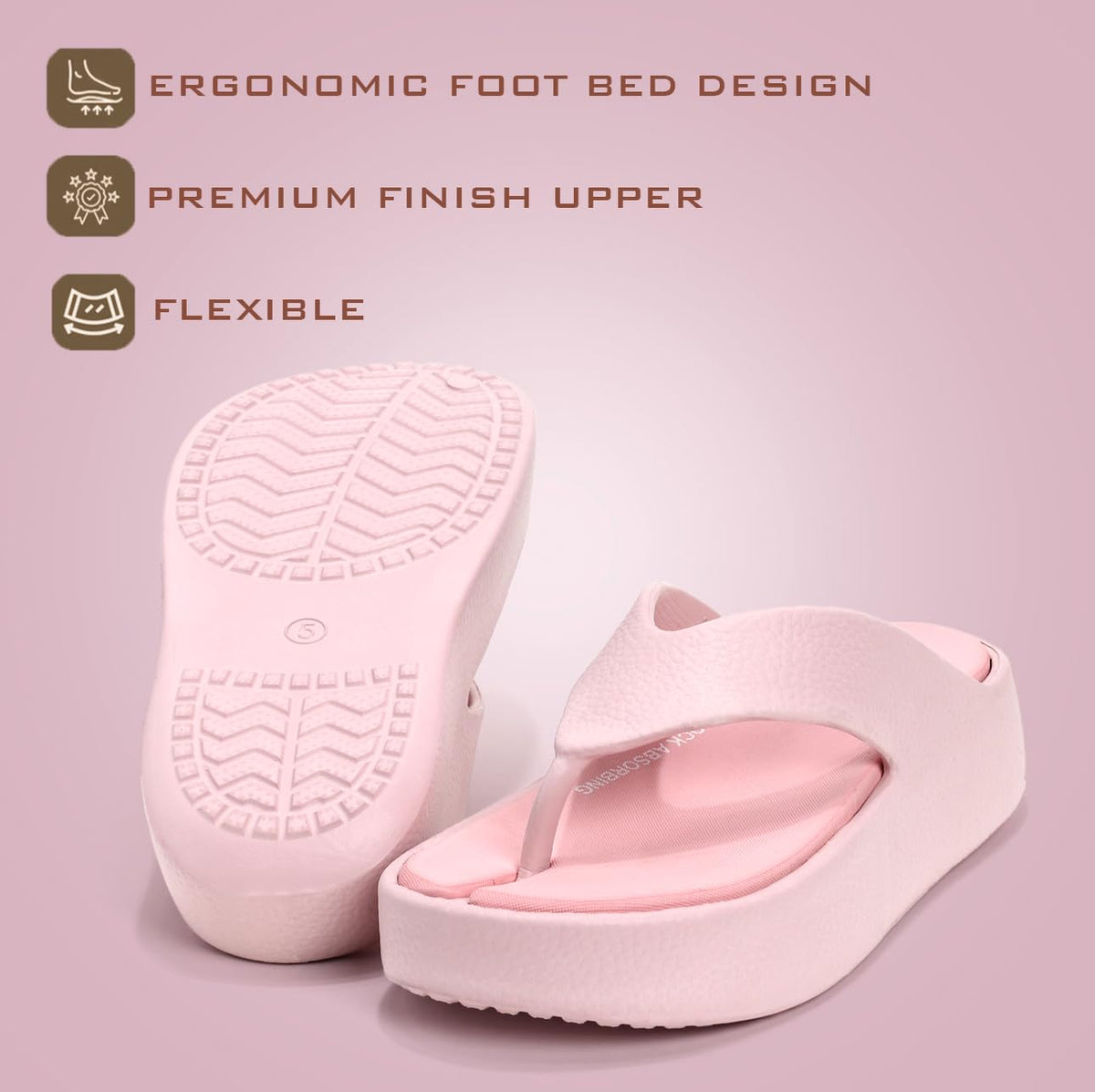 DOCTOR HEALTH SUPER SOFT Women’s Orthopedic Soft Platform Slippers | Ultra-Cushioned Shock Absorbing Footbed | Lightweight Anti-Skid Everyday Wear Comfort Flip Flops for All-Day Support