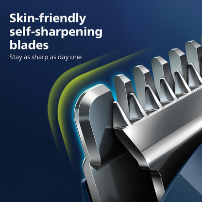 Philips India's No.1 Men's Trimmer* | One stroke beard trimming | All-in-One Grooming Kit- Face, Hair, Body | Ear/Nose attachment | Safe for Sensitive Skin | 60 mins runtime | 5yr warranty* | MG3927