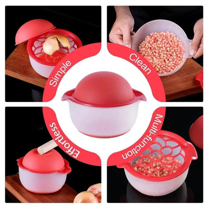 Pomegranate Peeler Silicone Deseeder with Bowl, Pomegranate Arils Removal Tool, Anti-Slip Seed Separator, Manual Pomegranate Seeder Remover, Easy Fruit Peeling Machine Kitchen Gadget