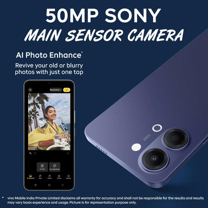 iQOO Z11 Lite 44W 5G (Midnight Blue, 6GB RAM, 128GB Storage) | 6500mAh Battery with 44W Fast Charging* | Dimensity 6300 with 579k+ AnTuTu Score* | OriginOS 6.0 with AI Creation* & Private Space*