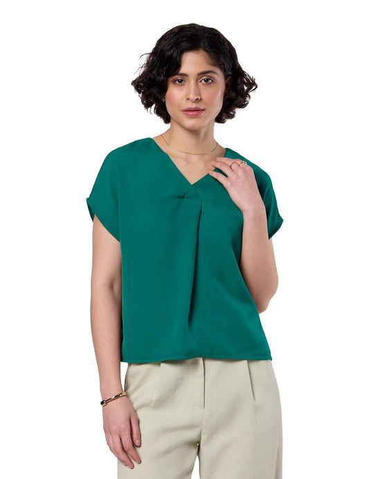 Symbol Premium Women's Relaxed Fit Crop Top | Desk-to-Dinner (Available in Plus Sizes) Polyester