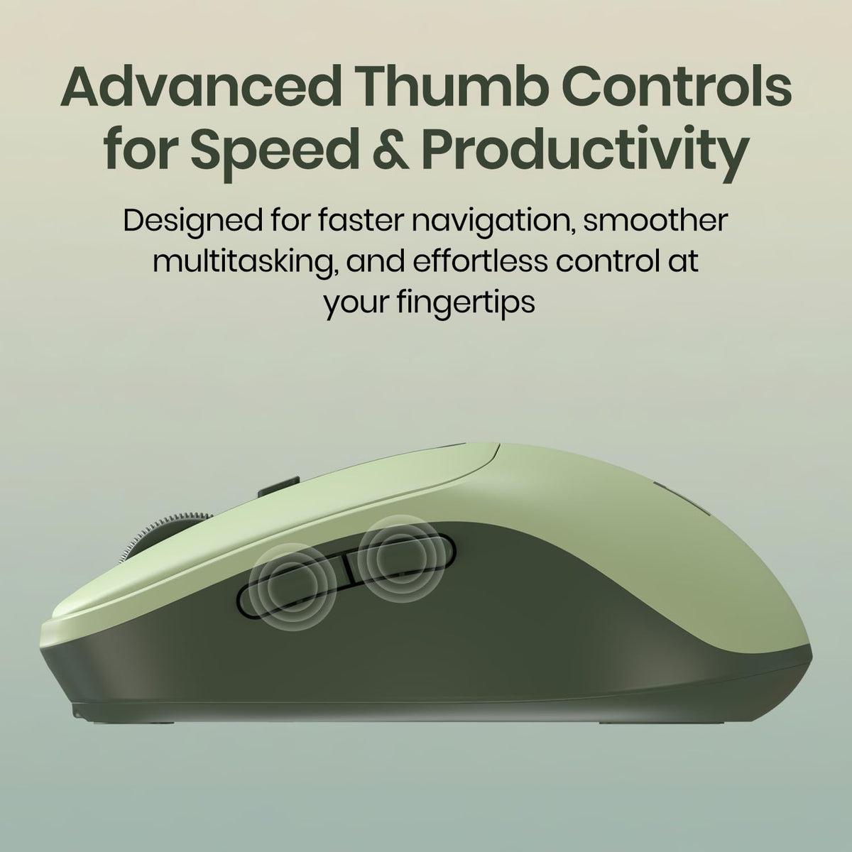 Portronics Toad 9 Wireless Bluetooth Mouse with Dual Wireless (BT + 2.4 GHz), Smart LED Display, Rechargeable Battery, Forward & Back Button, Multi-Device Pair, Upto 4800 Dpi Sensitivity(White)