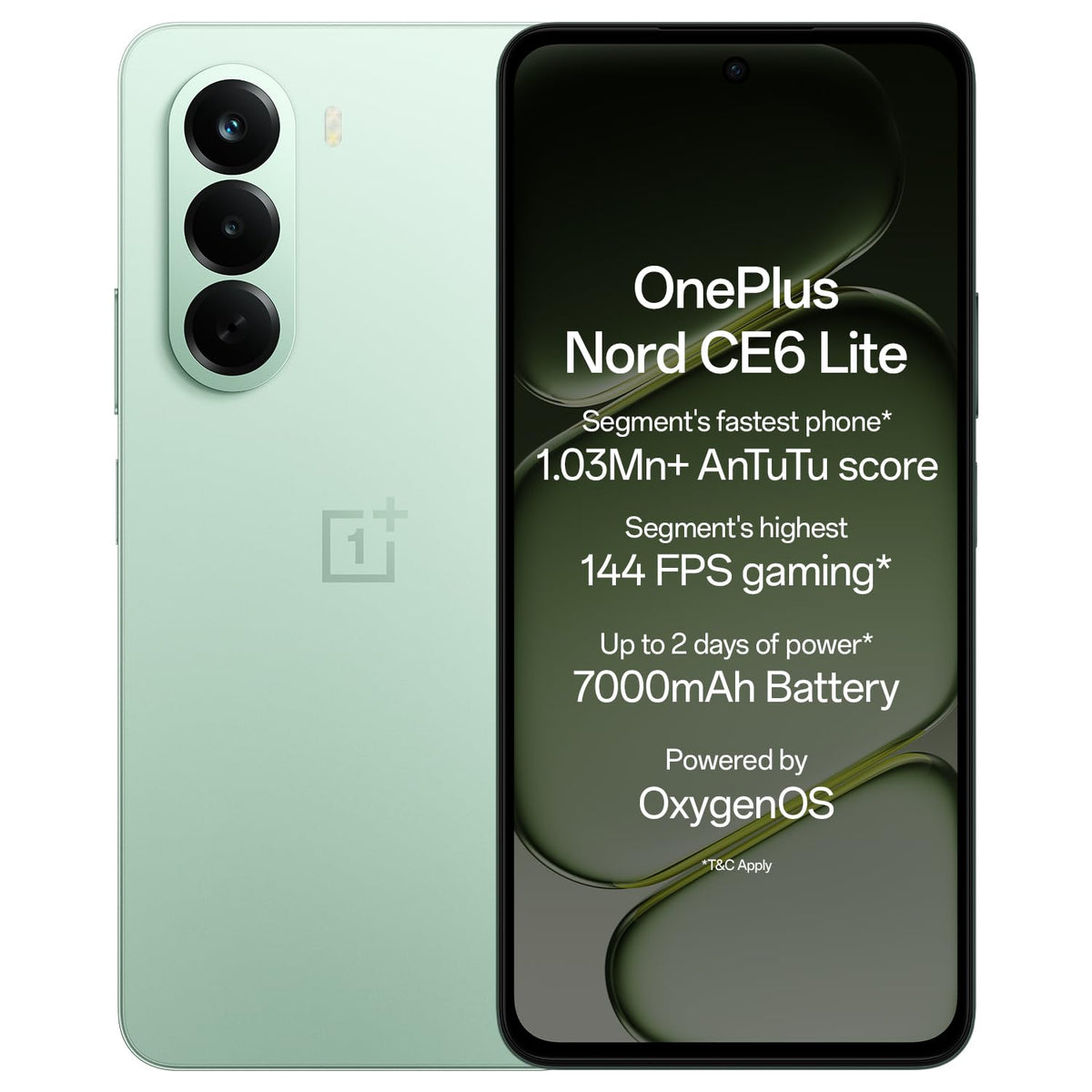 OnePlus Nord CE6 Lite | 8GB+128GB | Hyper Black | Segment's Fastest Dimensity 7400 Apex Processor | 7000mAh Battery | Segment's Highest 144Hz Refresh Rate | 50MP Main Camera, 4K Video Recording
