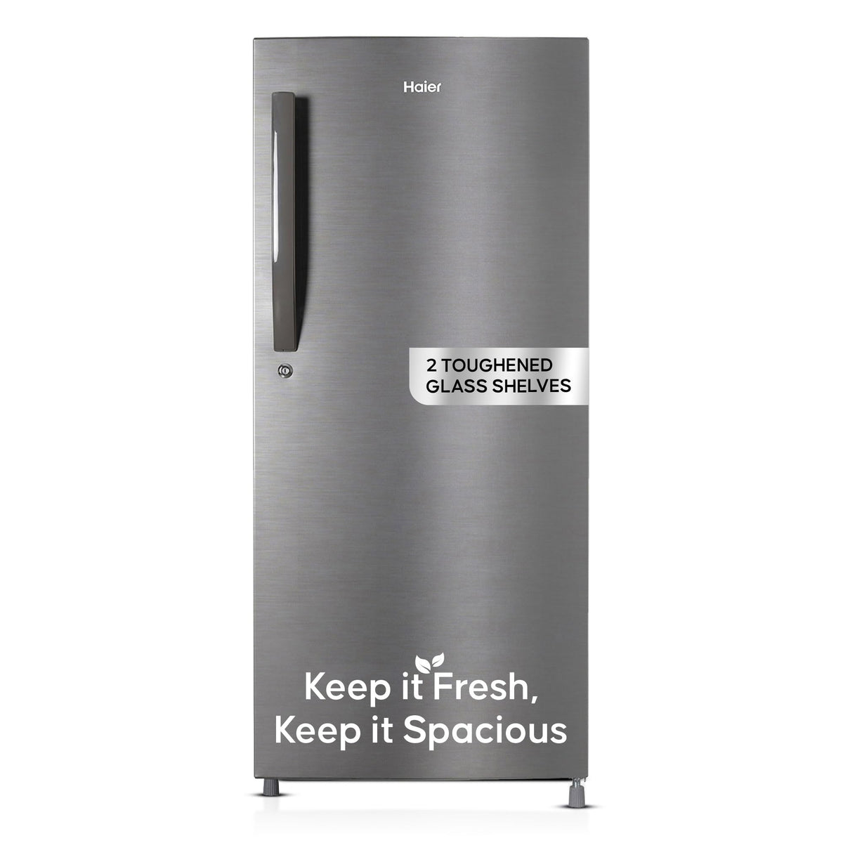 Haier 190 L 5 Star Direct Cool Inverter Single Door Refrigerator with Fast Ice Making, Easy Clean Back, Large Vegetable Box (HED-205DSA-P, Dazzle Steel, 2026 Model)